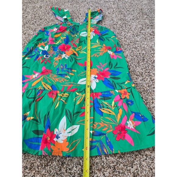 NWT Crewcuts J.Crew Girls Tropical Ruffle Dress Sz14 Clover Green Floral Summer - Picture 6 of 8